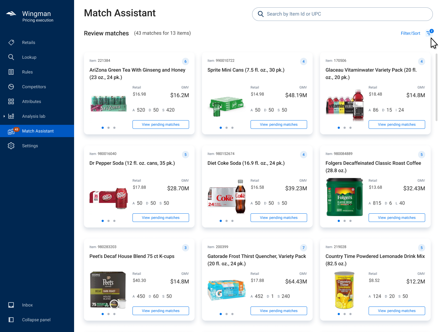 Browse Potential Matches Shared Files Grid