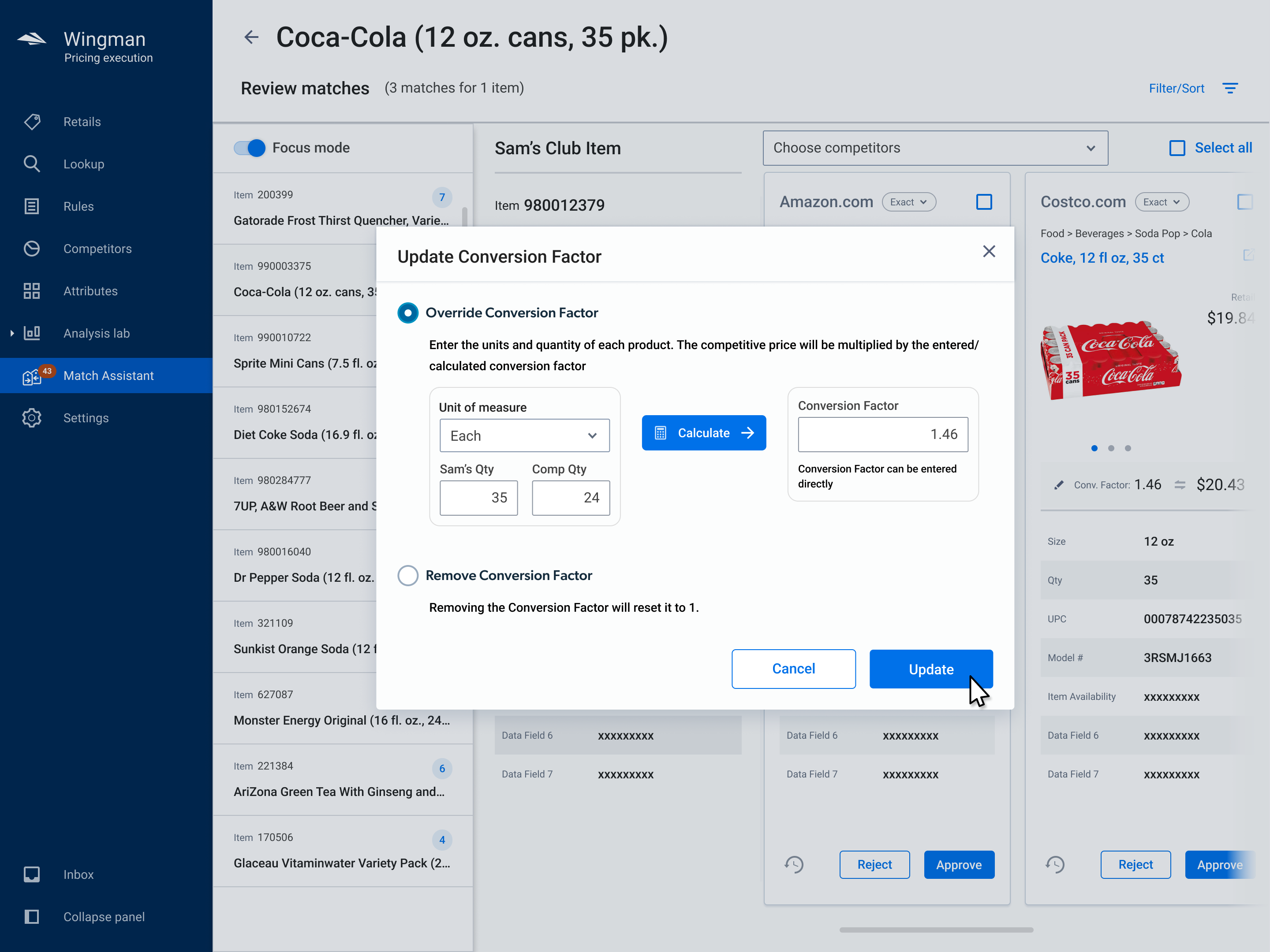 Update Conversion Factor Shared Files Grid