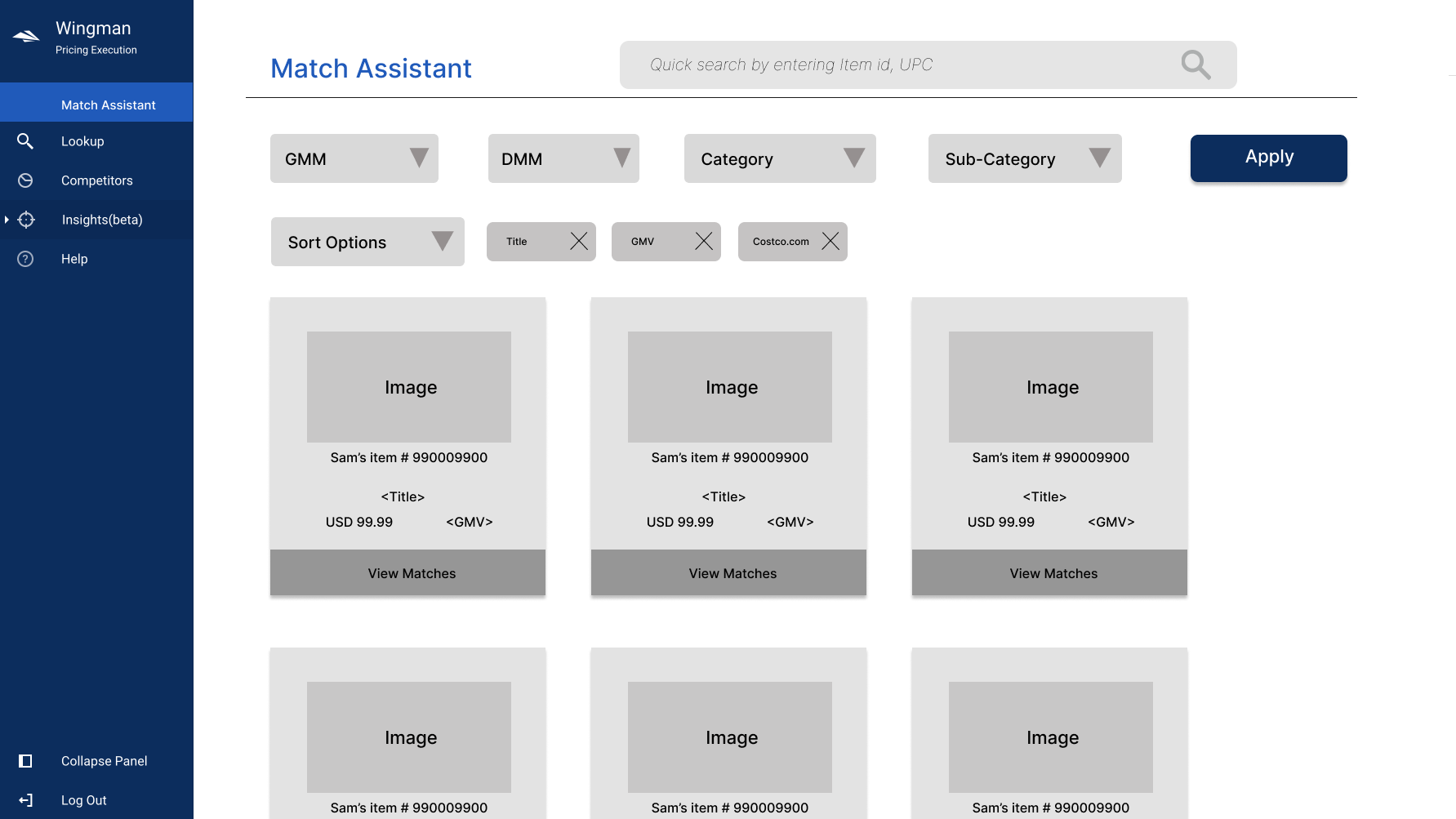 Wireframe from PO Shared Files Grid